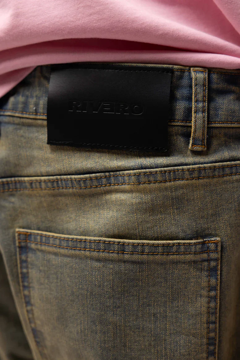 RIVERO - BAGGY HEAVY WASHED CARGO DENIM JEANS - Image 9