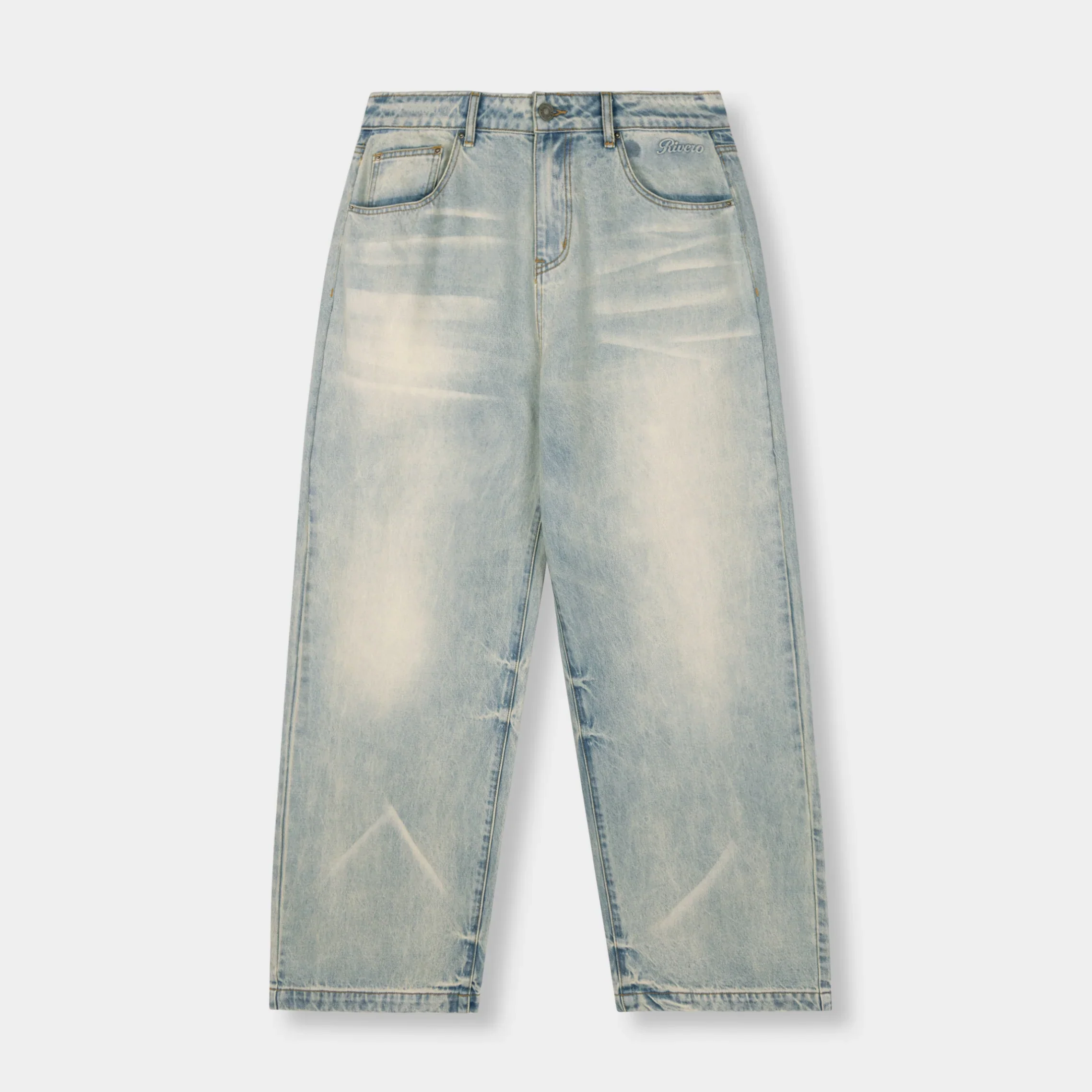 RIVERO - BAGGY MIST BLUE DENIM JEANS