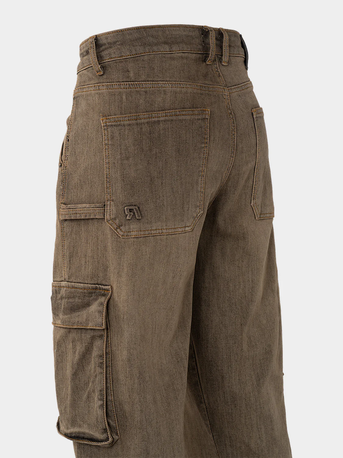 RIVERO - BAGGY VINTAGE WASHED CARGO DENIM JEANS - Image 7