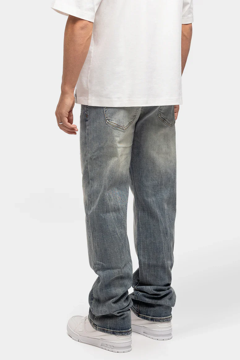 RIVERO - BLEACH WASHED DENIM JEANS - Image 3