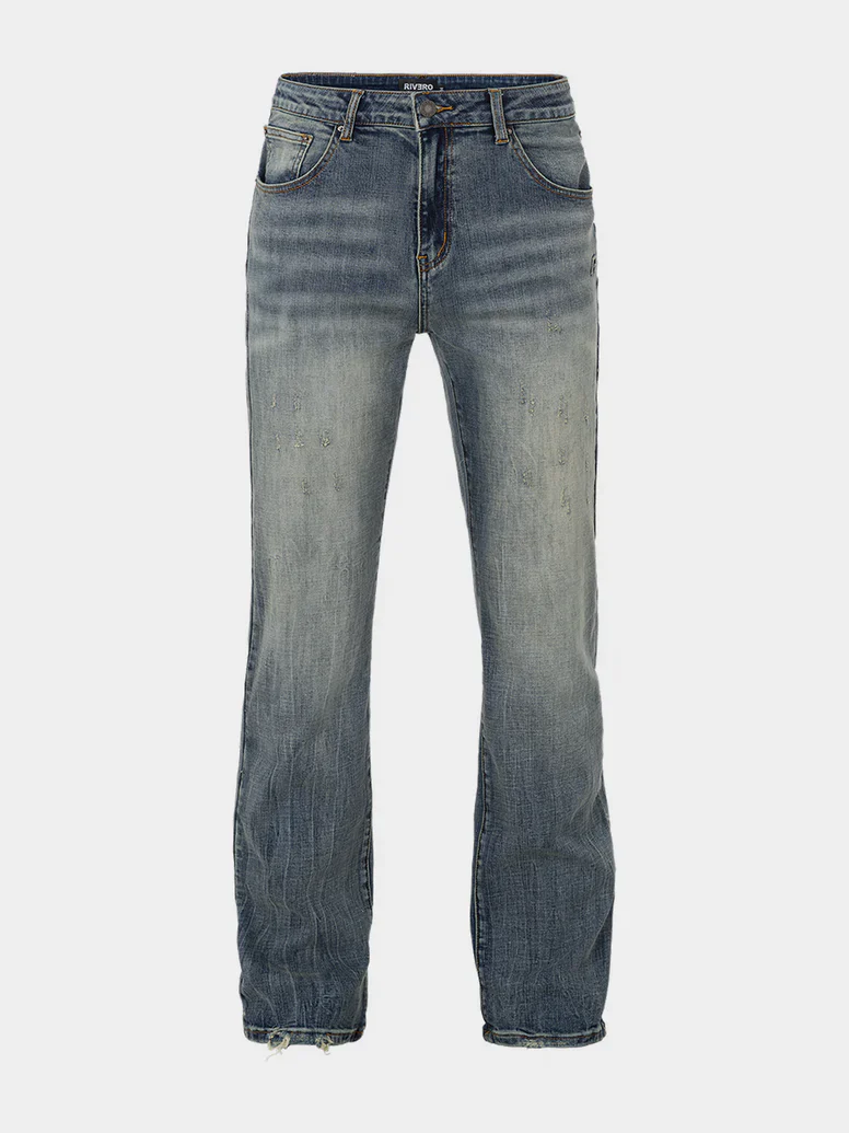 RIVERO - BLEACH WASHED DENIM JEANS - Image 7