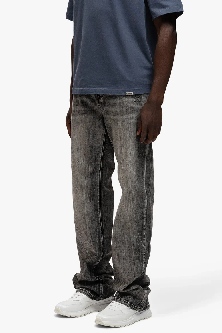 RIVERO - BLEACH WASHED DENIM JEANS DARK - Image 2