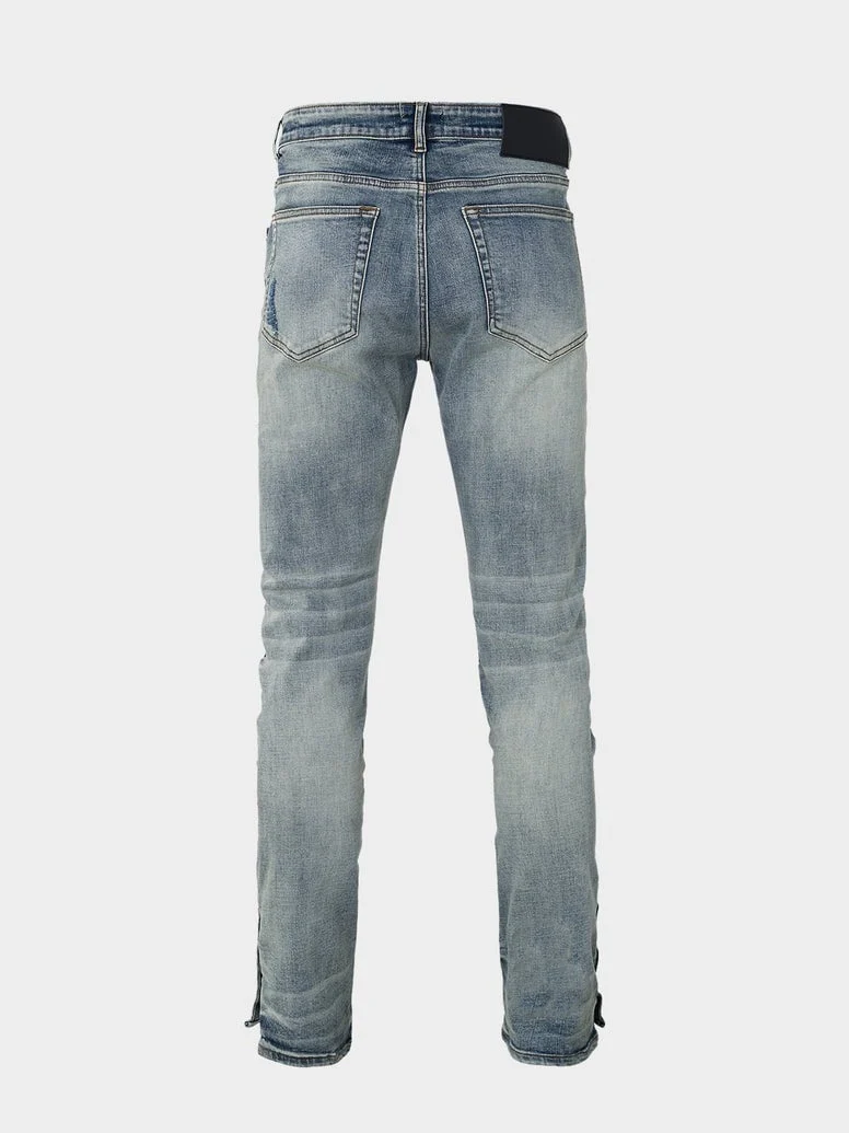 RIVERO - BUTTON RIPPED DENIM JEANS - Image 5