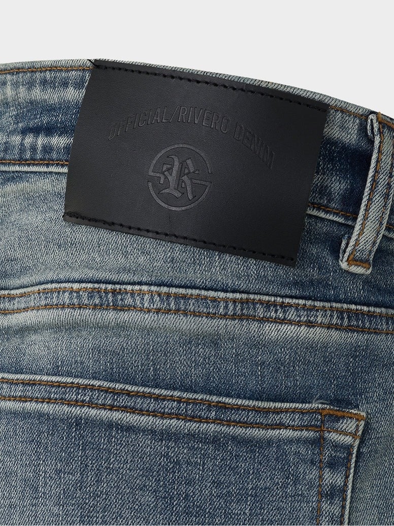 RIVERO - BUTTON RIPPED DENIM JEANS - Image 6