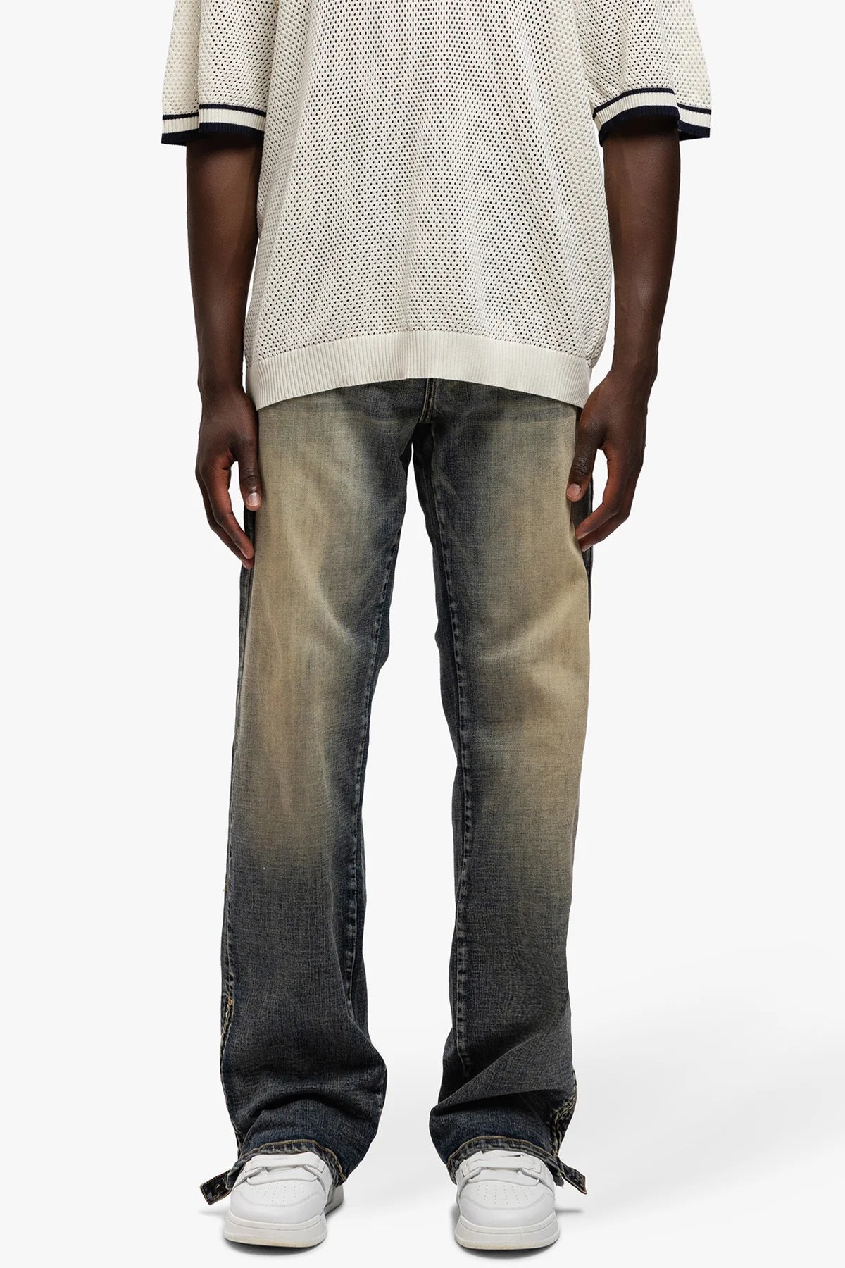 RIVERO - BUTTONED ZIP DENIM WASHED MIDNIGHT BLUE
