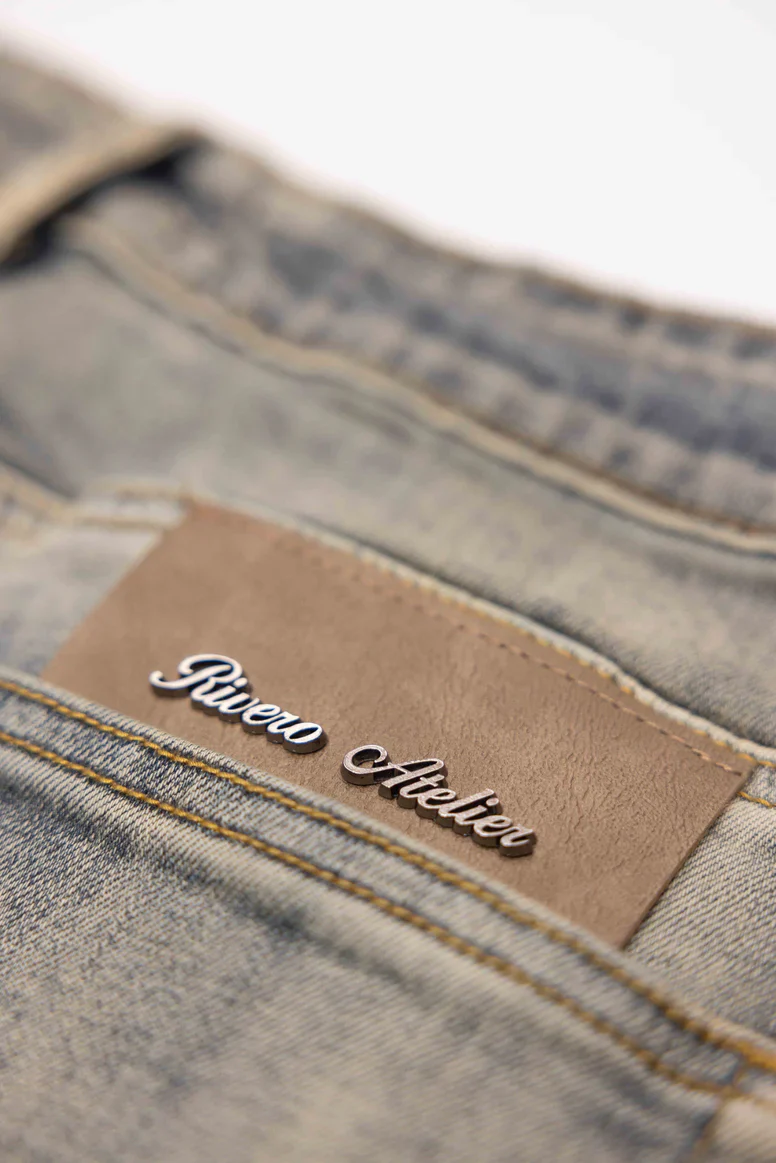 RIVERO - BUTTONED ZIP DENIM WASHED MIDNIGHT BLUE - Image 4
