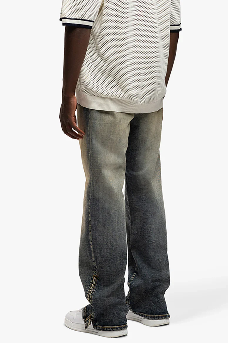 RIVERO - BUTTONED ZIP DENIM WASHED MIDNIGHT BLUE - Image 5
