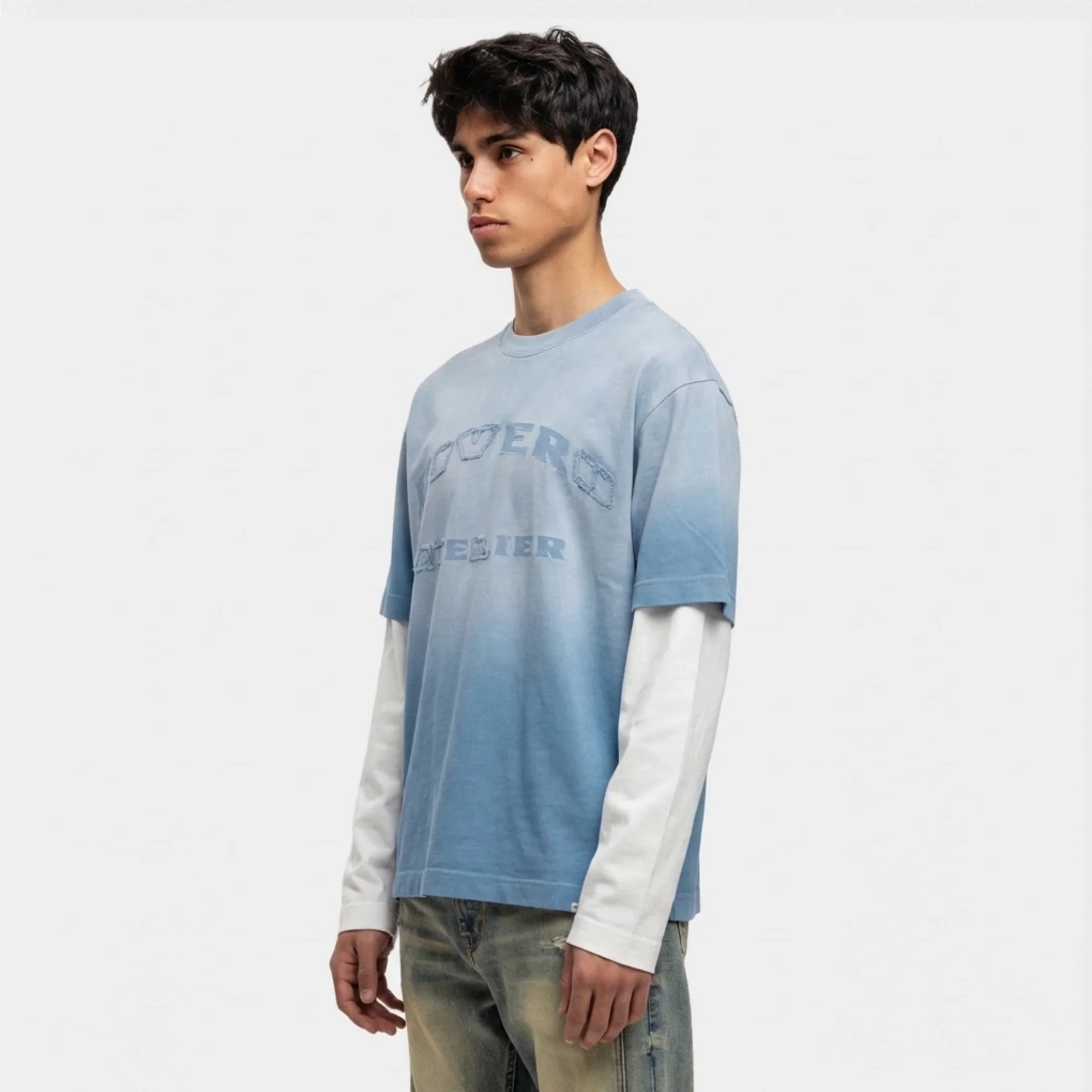 RIVERO - SKY WASHED STATEMENT DOUBLE LAYERED TEE - Image 3