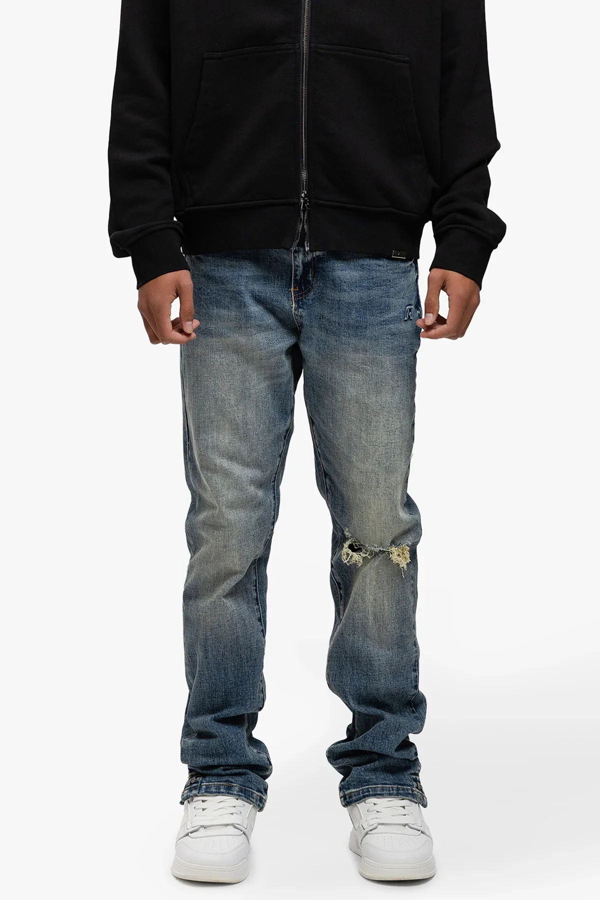 RIVERO - DESTROYER BUTTONED DENIM JEANS
