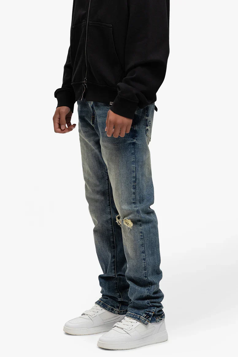 RIVERO - DESTROYER BUTTONED DENIM JEANS - Image 4