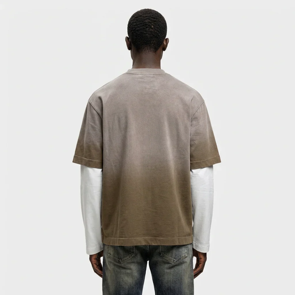 RIVERO - EARTH WASHED STATMENT DOUBLE LAYERED TEE - Image 4