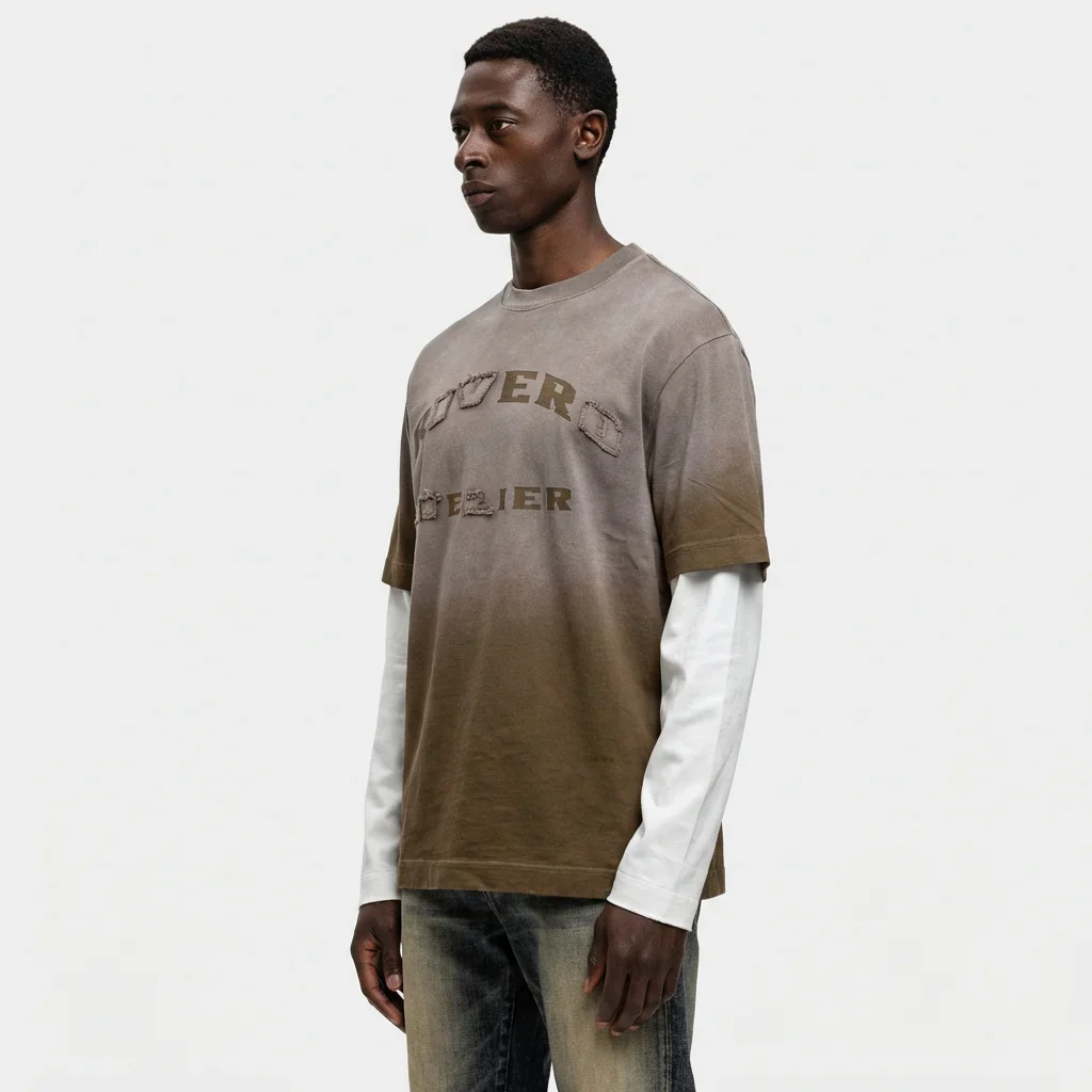 RIVERO - EARTH WASHED STATMENT DOUBLE LAYERED TEE - Image 5