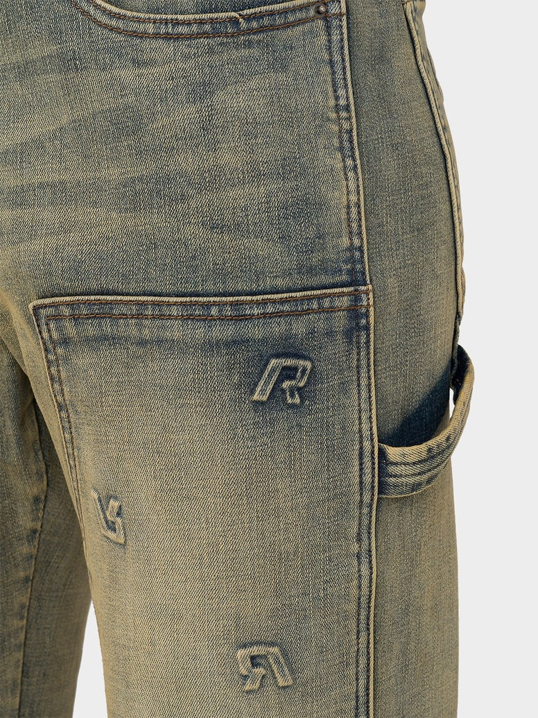 RIVERO - EMBOSSED STRAIGHT WORKER DENIM JEANS - Image 4