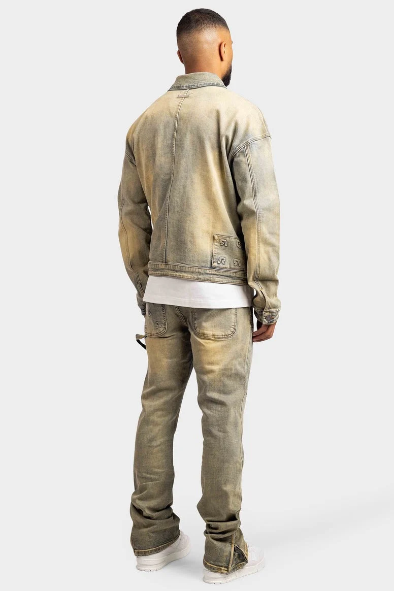 RIVERO - EMBOSSED STRAIGHT WORKER DENIM JEANS - Image 8