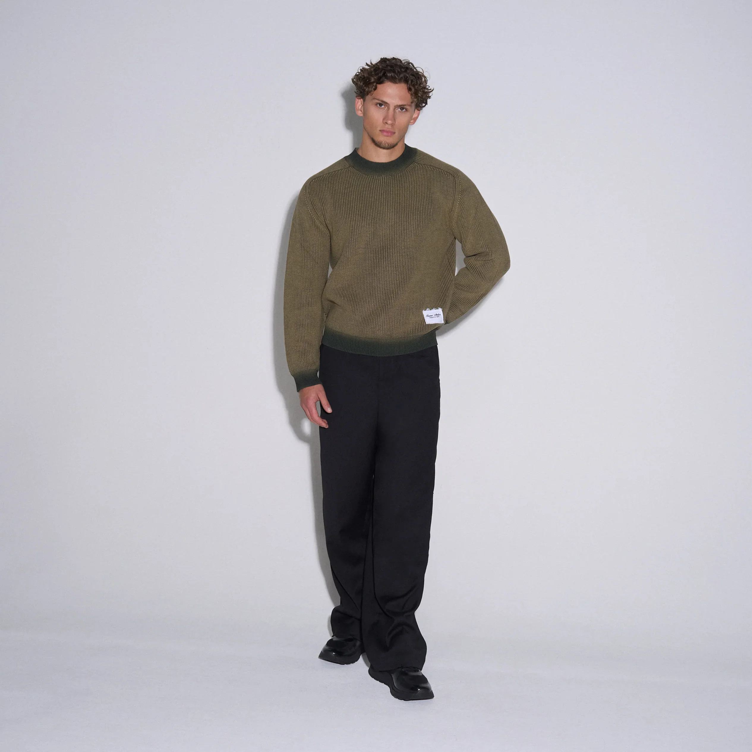 RIVERO - FADED KNIT SWEATER - GREEN - Image 3