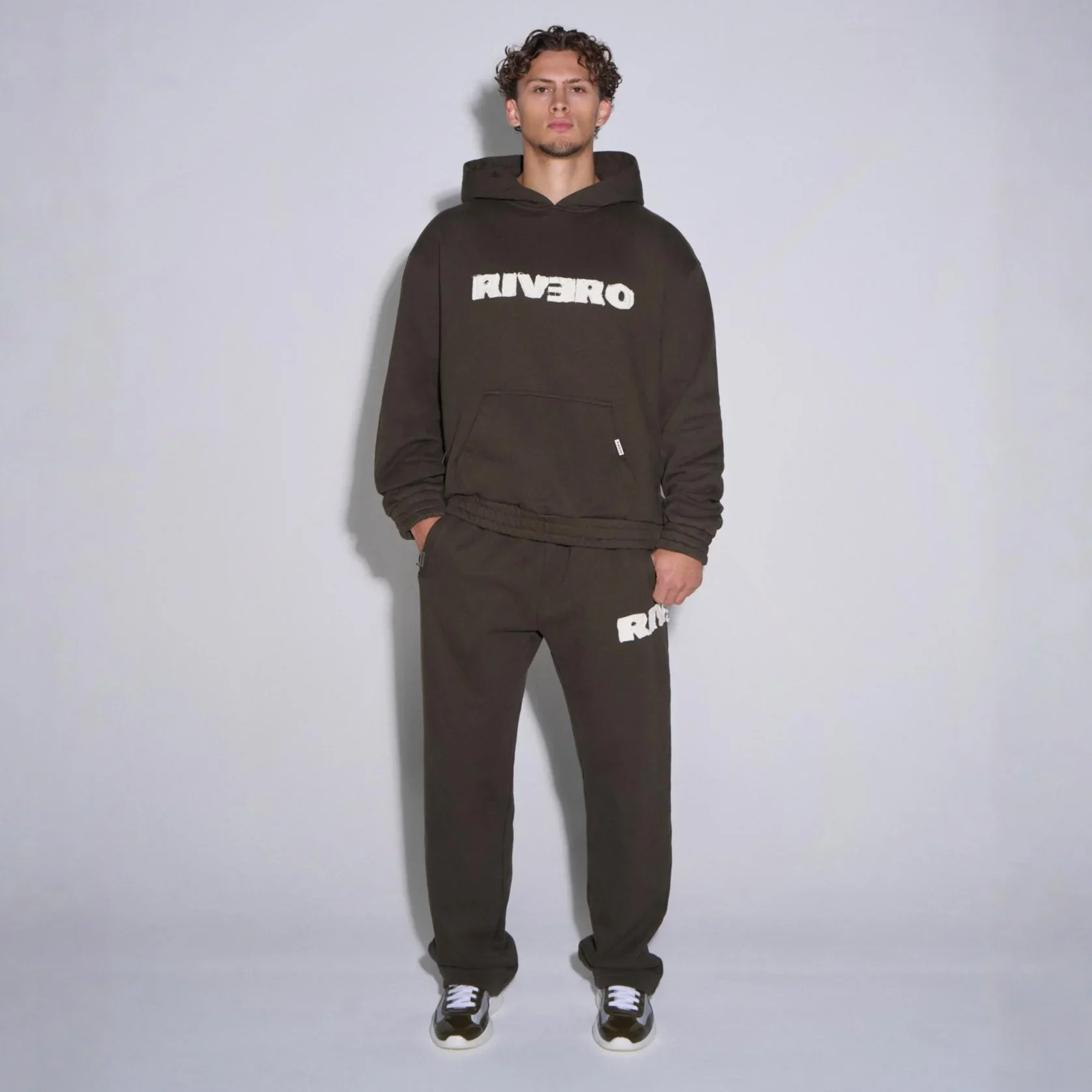 RIVERO - FRAYED ECHO HOODIE - BROWN - Image 3