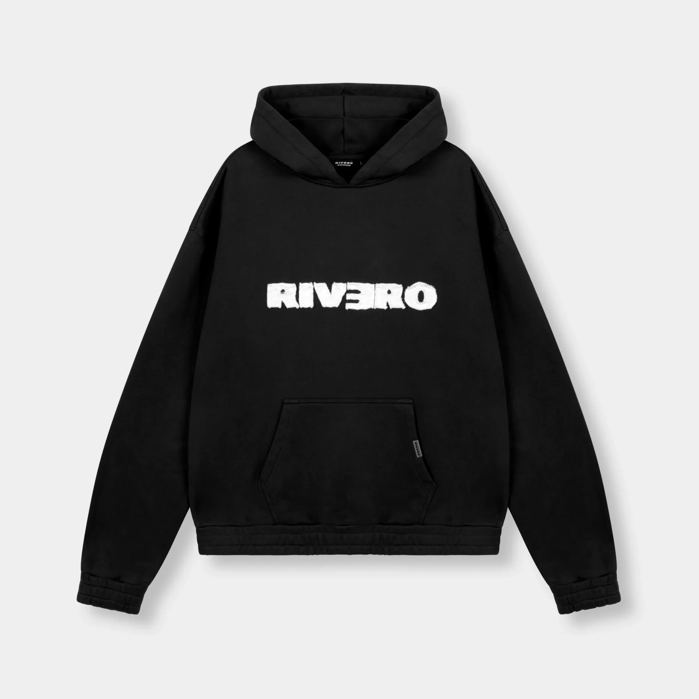 RIVERO - FRAYED ECHO HOODIE - BLACK