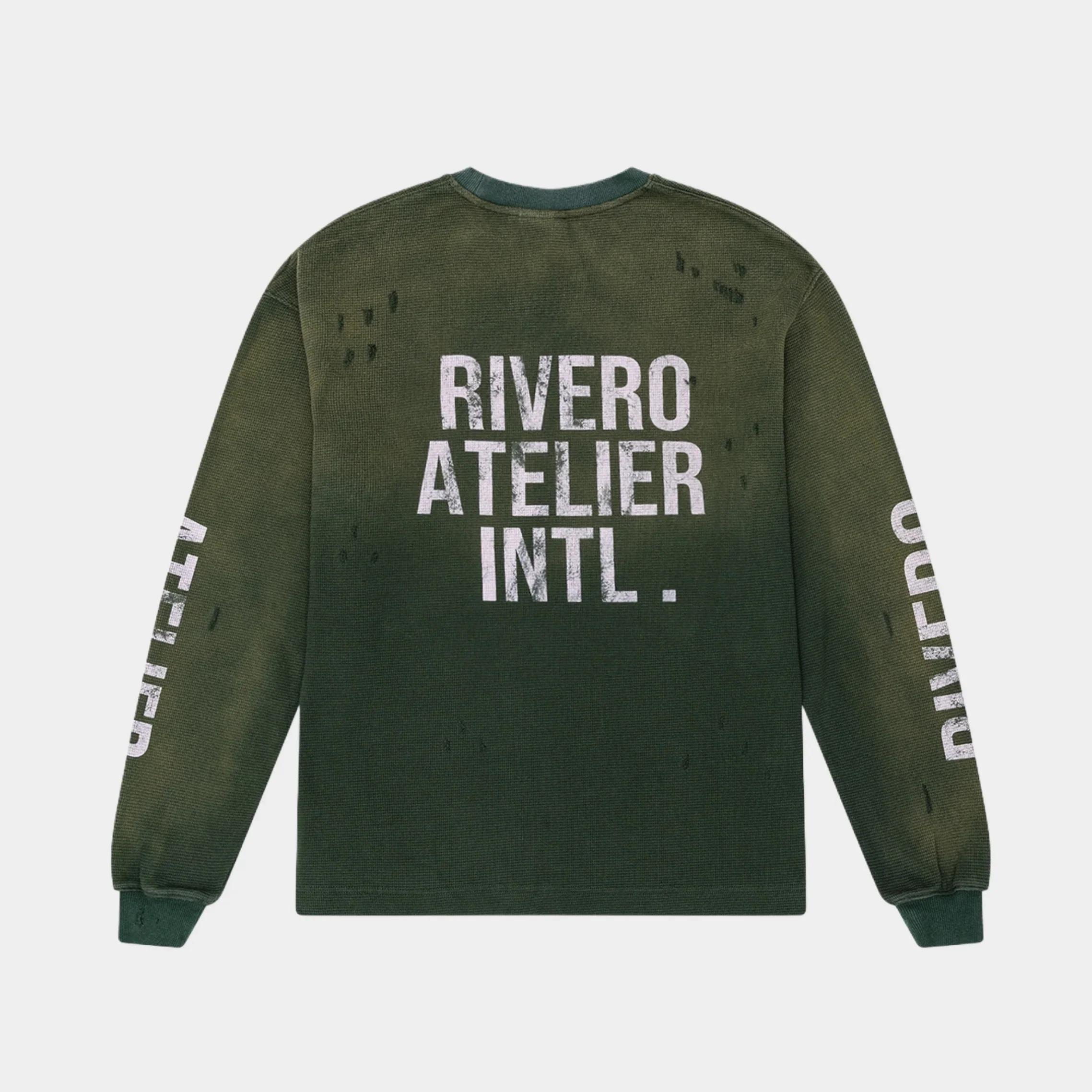 RIVERO - INTL. WASHED WAFFLE LONGSLEEVE GREEN - Image 2