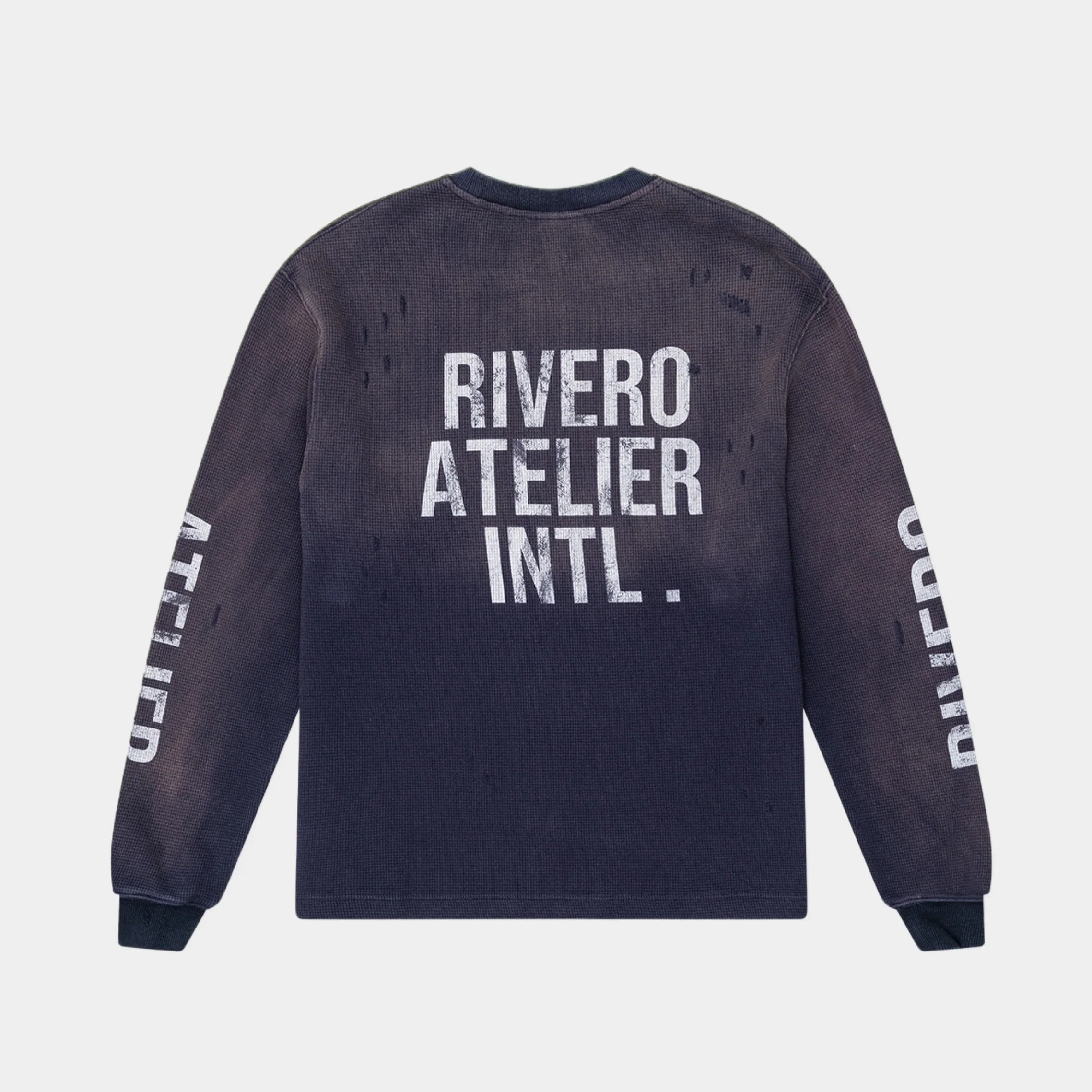 RIVERO - INTL. WASHED WAFFLE LONGSLEEVE NAVY - Image 2