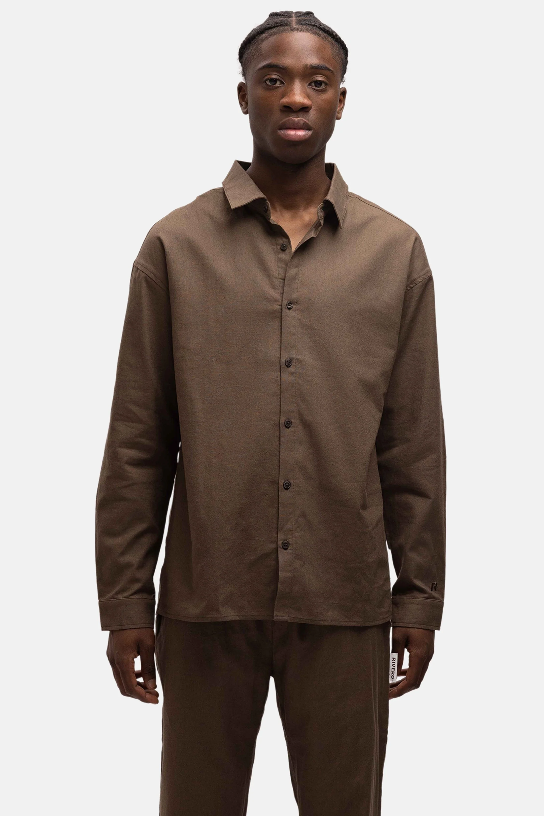 RIVERO - LINEN SHIRT BROWN - Image 3