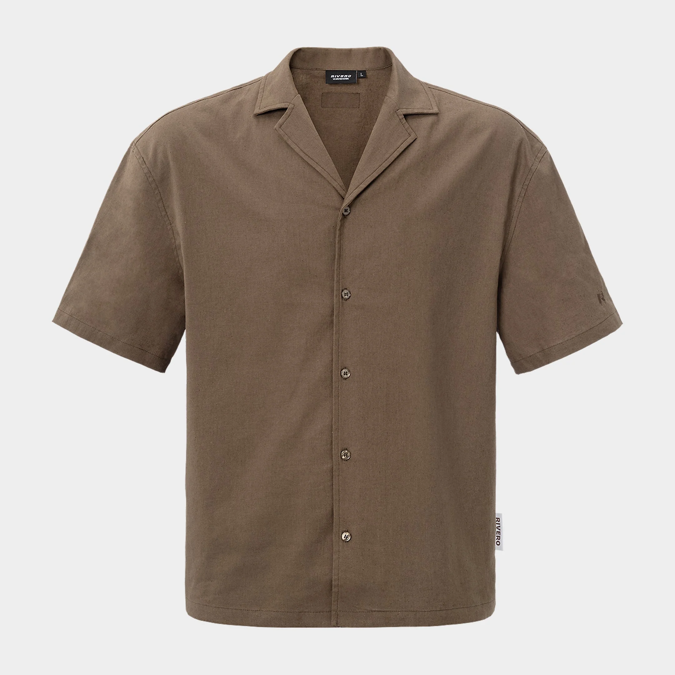 RIVERO - LINEN SHIRT SHORT SLEEVE BROWN
