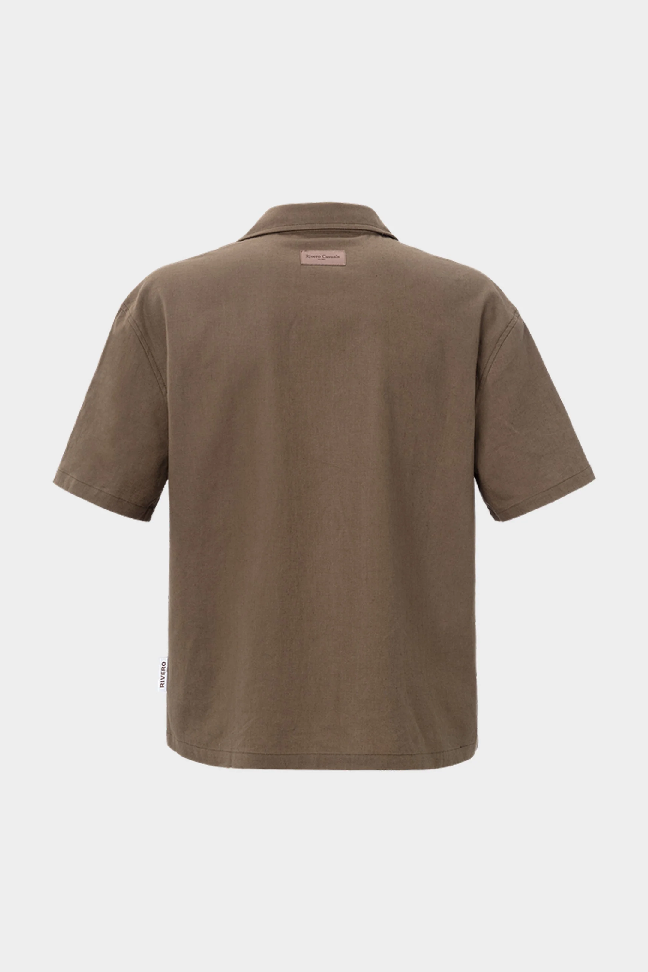 RIVERO - LINEN SHIRT SHORT SLEEVE BROWN - Image 2