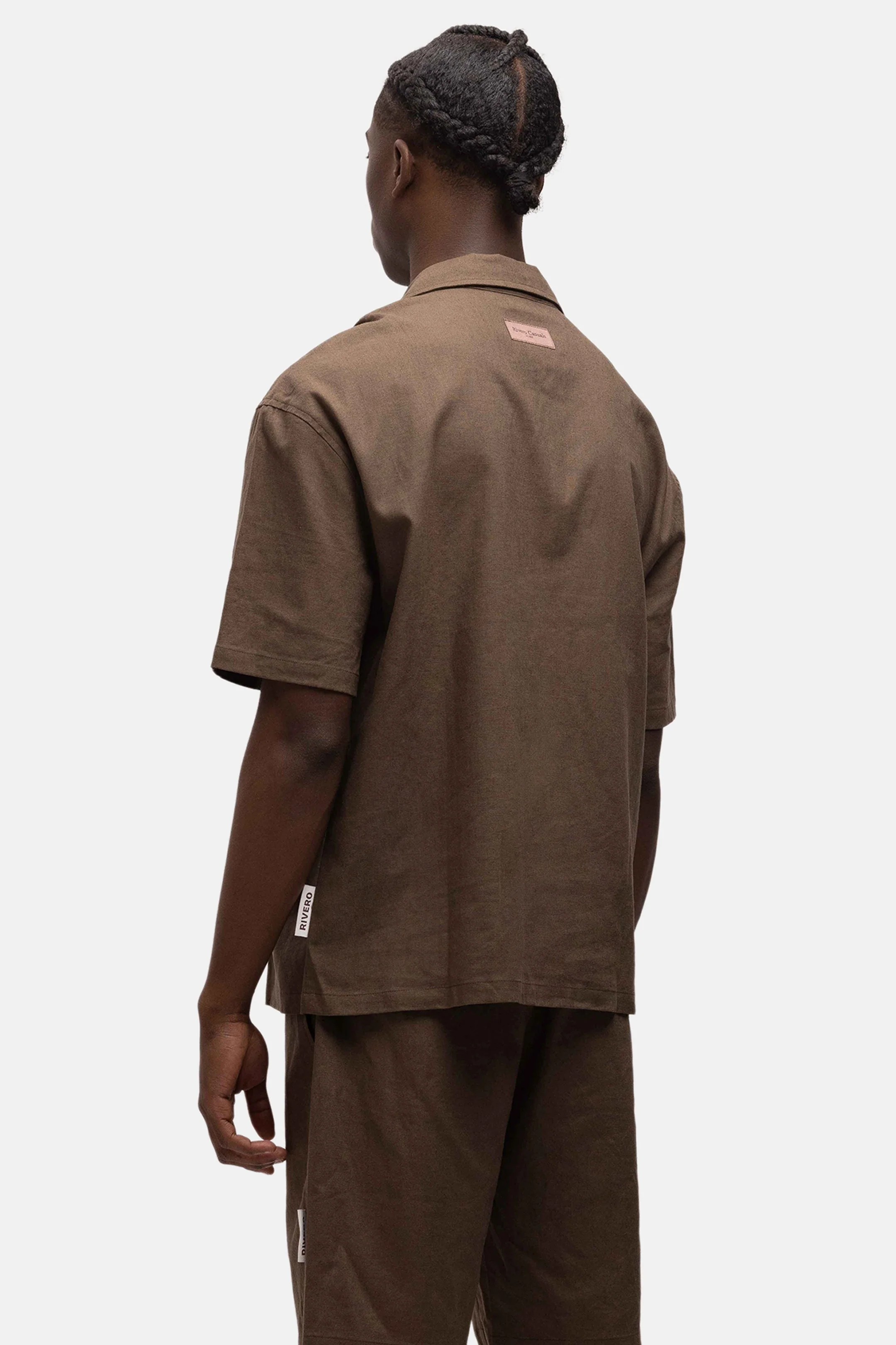RIVERO - LINEN SHIRT SHORT SLEEVE BROWN - Image 5