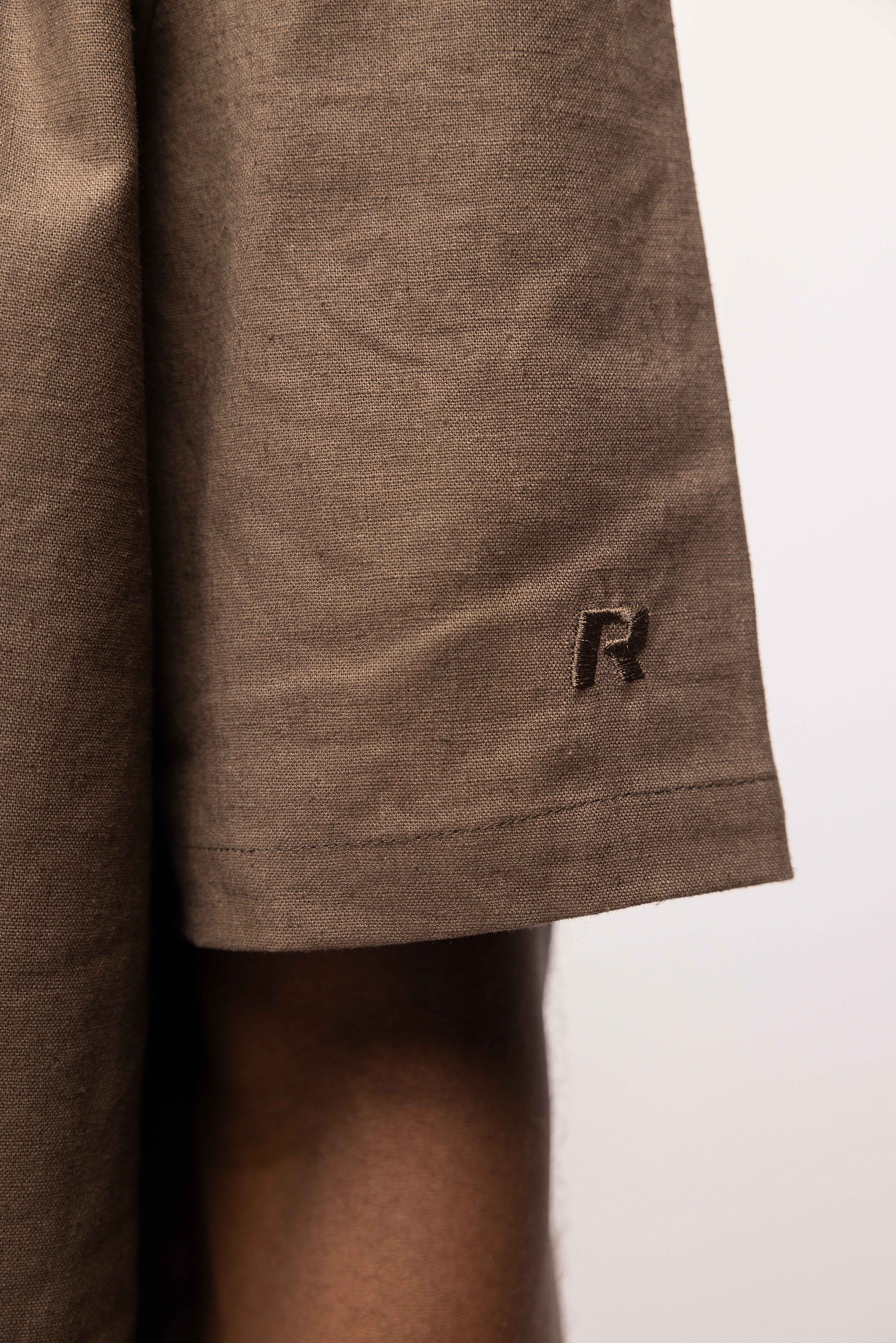 RIVERO - LINEN SHIRT SHORT SLEEVE BROWN - Image 6