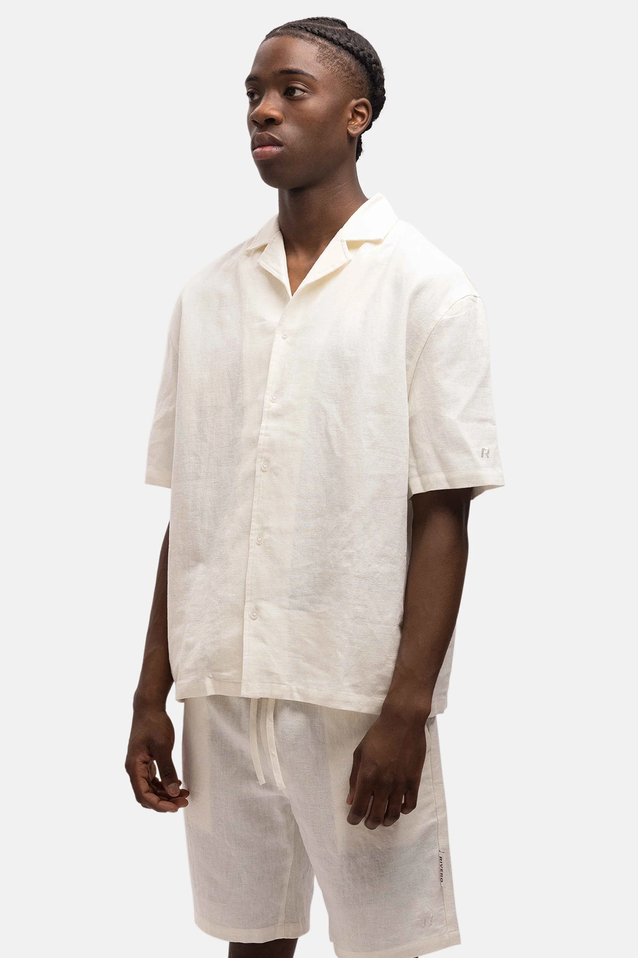 RIVERO - LINEN SHIRT SHORT SLEEVE WHITE - Image 7