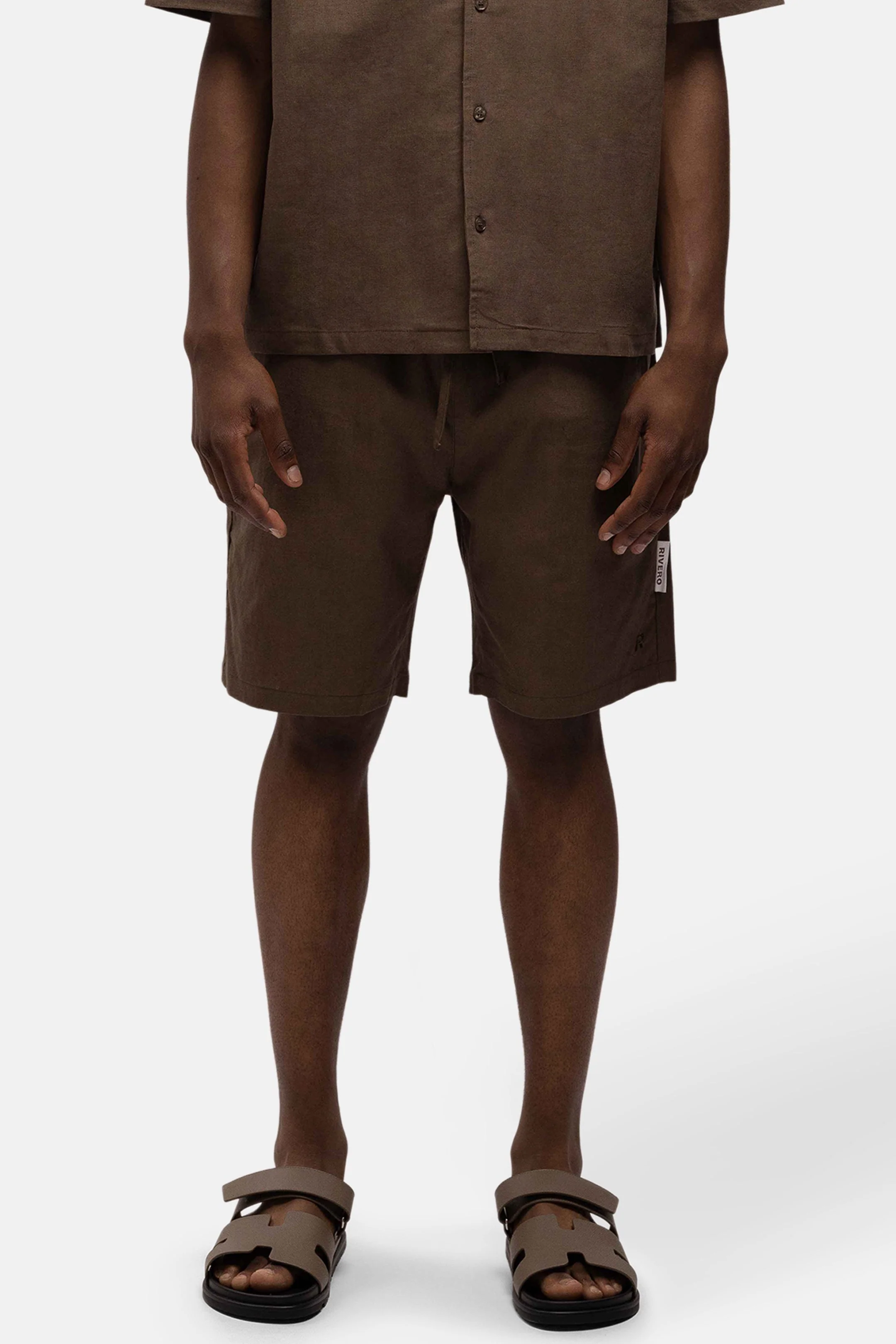 RIVERO - LINEN SHORT BROWN - Image 3