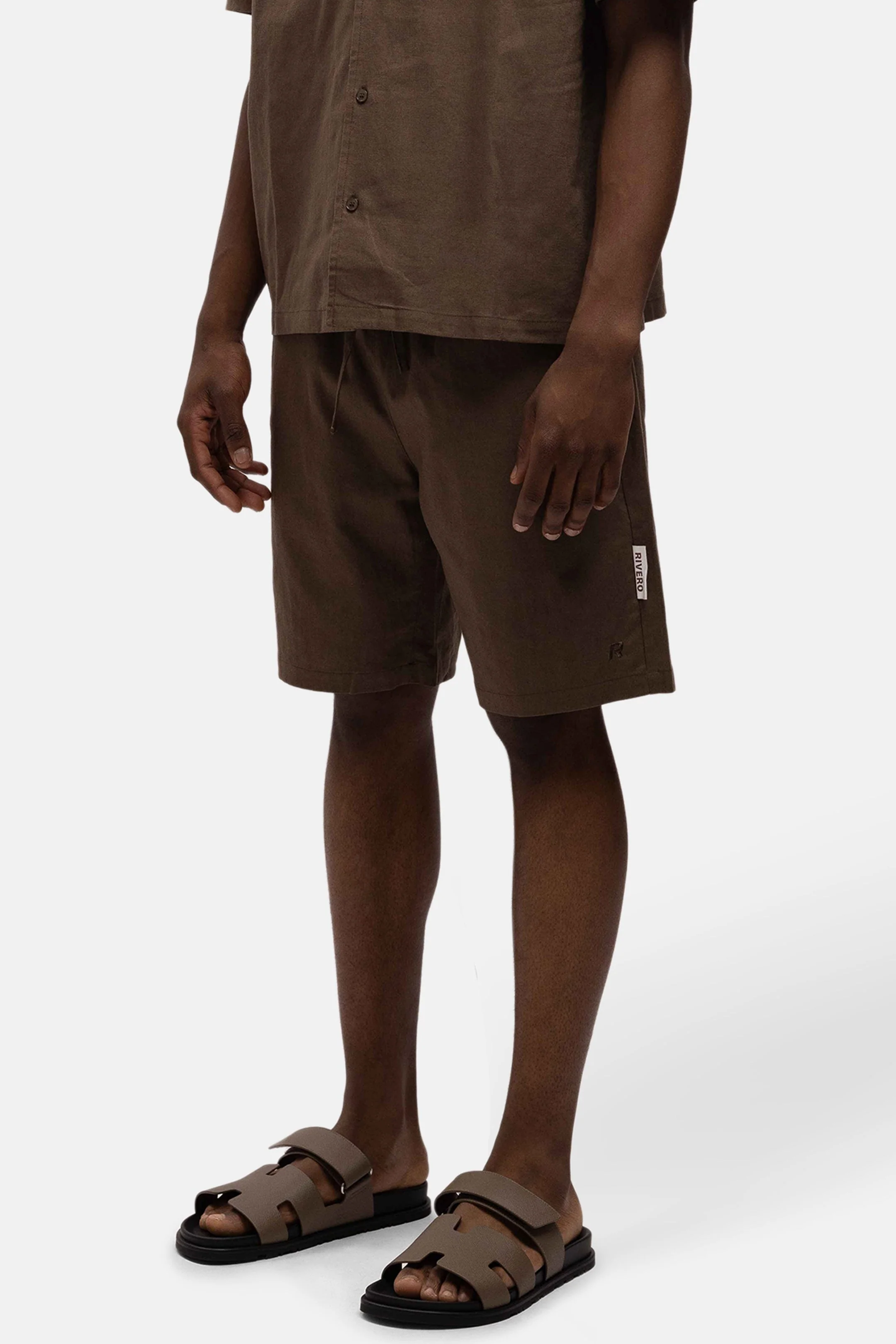 RIVERO - LINEN SHORT BROWN - Image 4