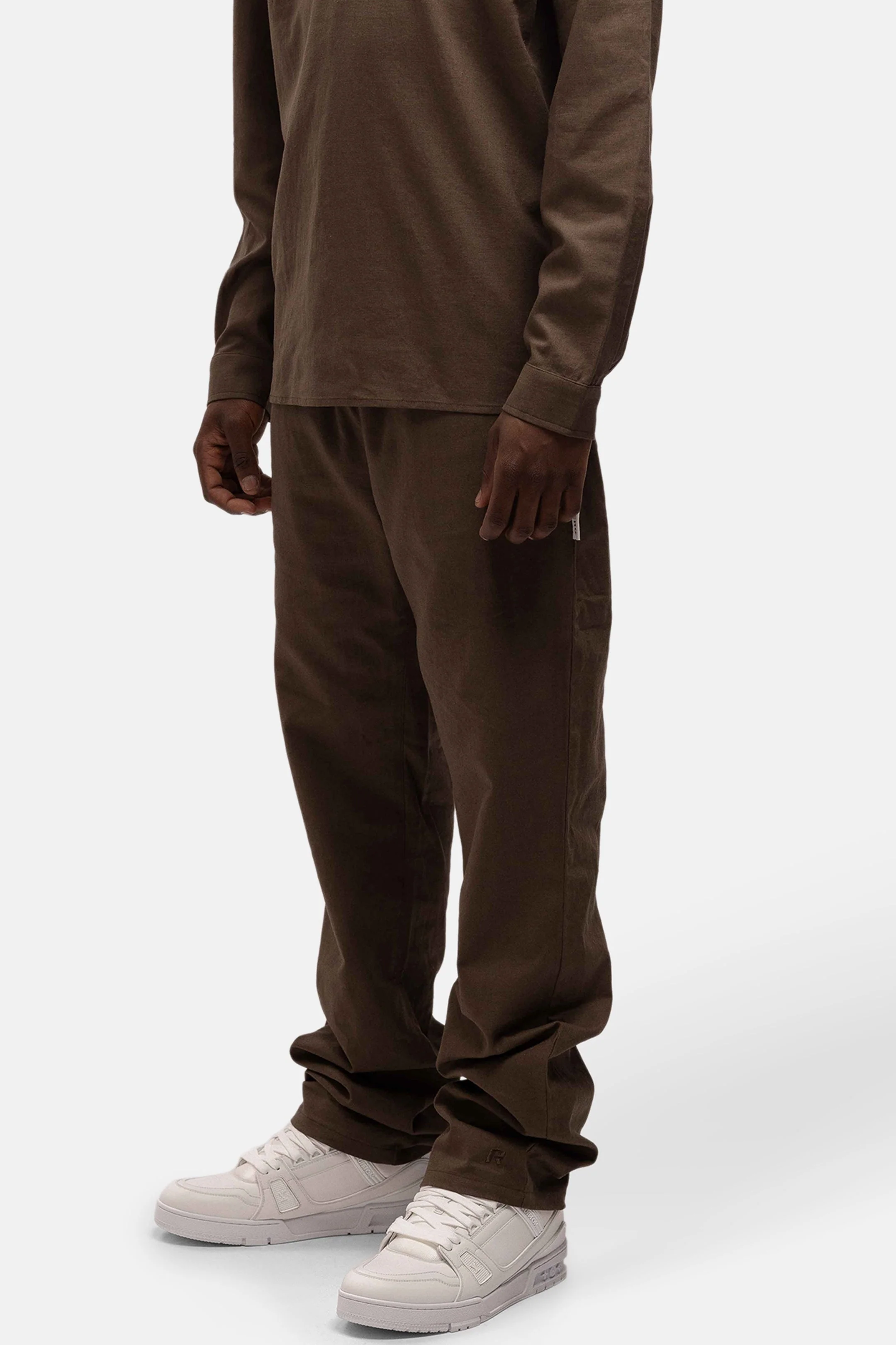 RIVERO - LINEN STRAIGHT LEG PANTS BROWN - Image 10