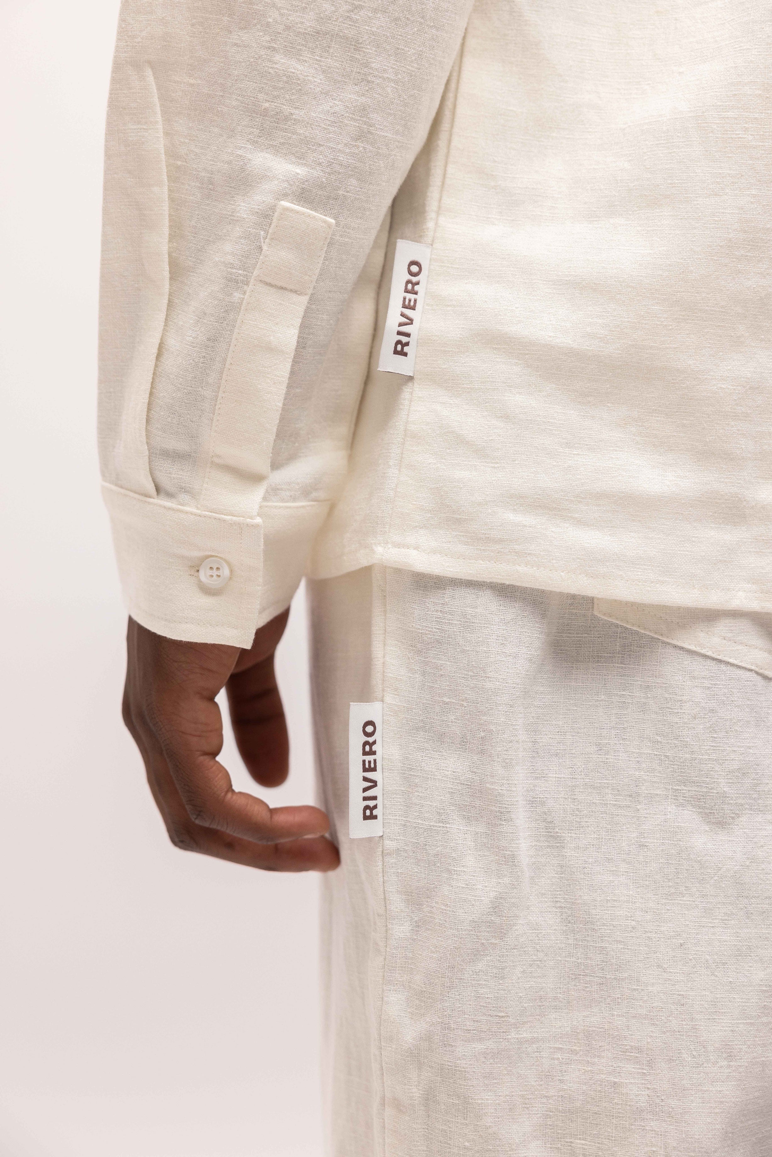 RIVERO - LINEN STRAIGHT LEG PANTS WHITE - Image 6