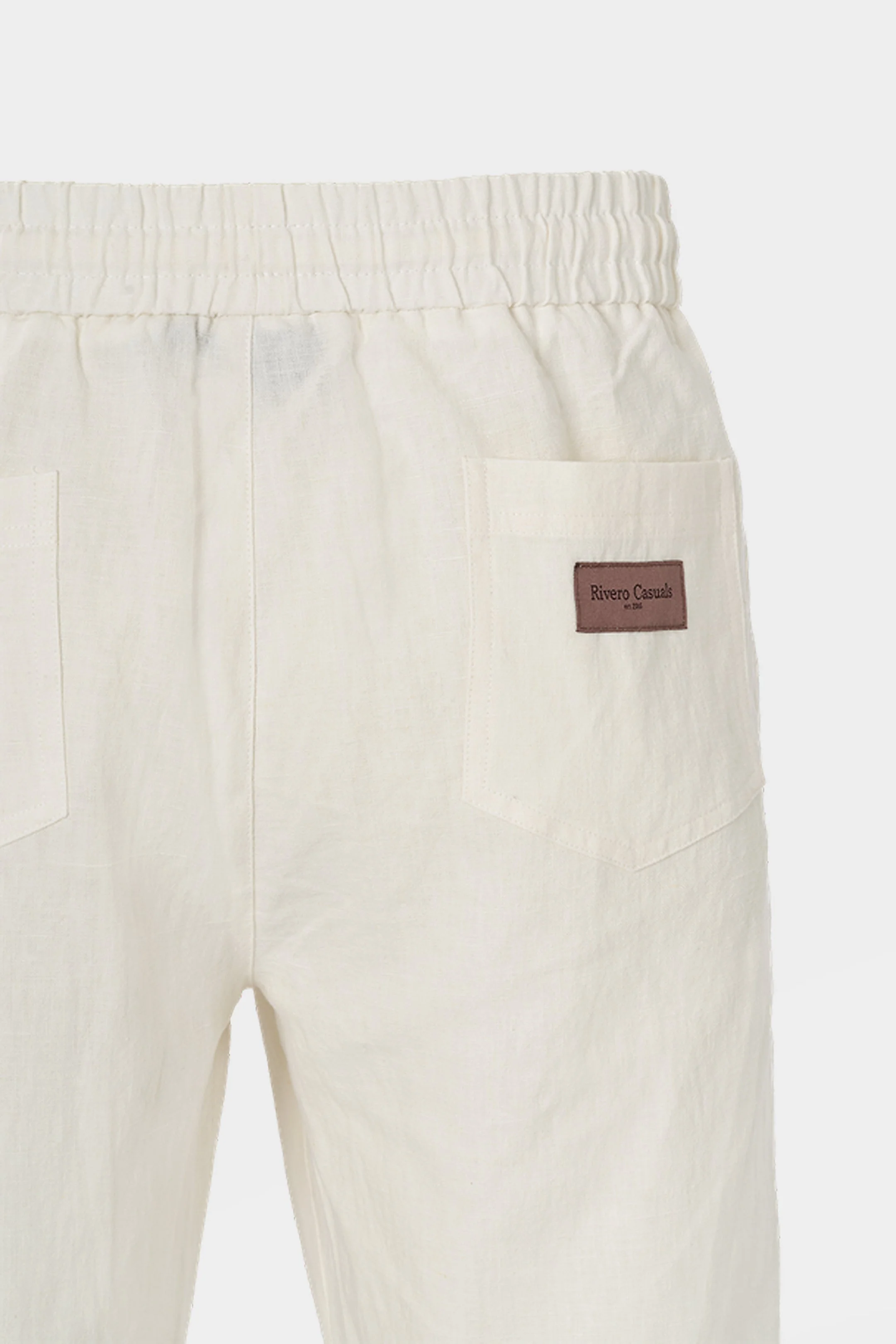 RIVERO - LINEN STRAIGHT LEG PANTS WHITE - Image 8