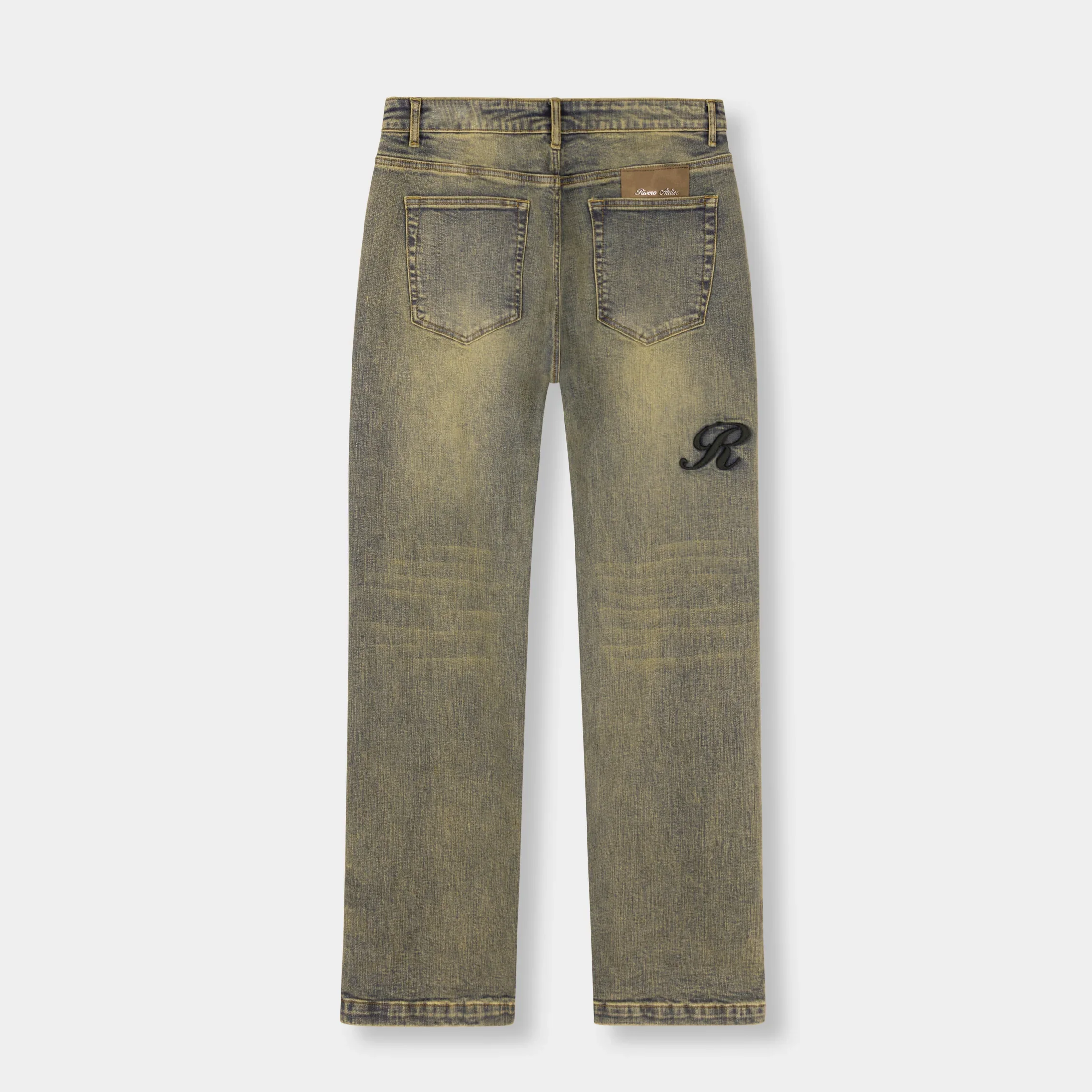 RIVERO - RAISED MONOGRAM BUTTONED DENIM JEANS - Image 2