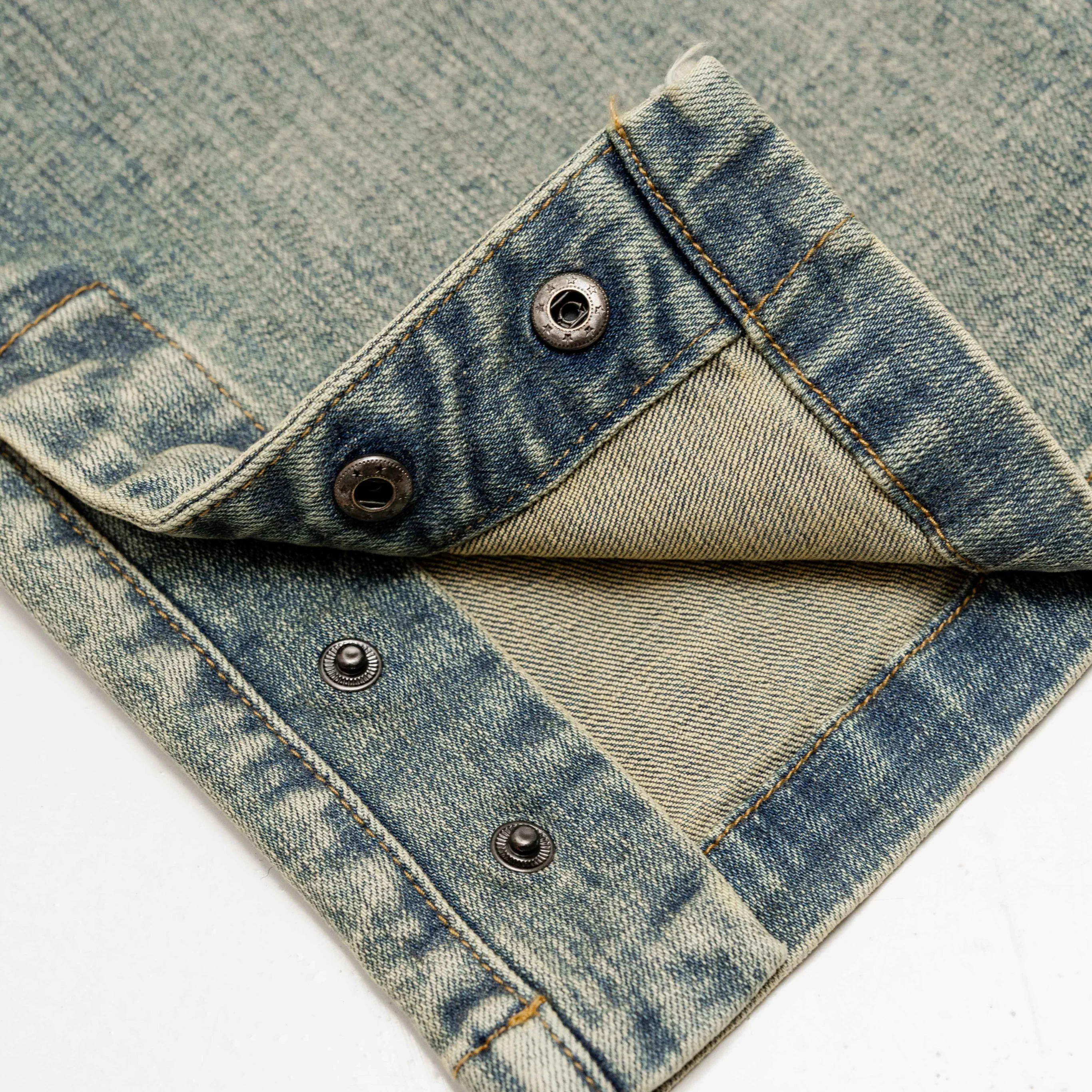 RIVERO - RAISED MONOGRAM BUTTONED DENIM JEANS - Image 4