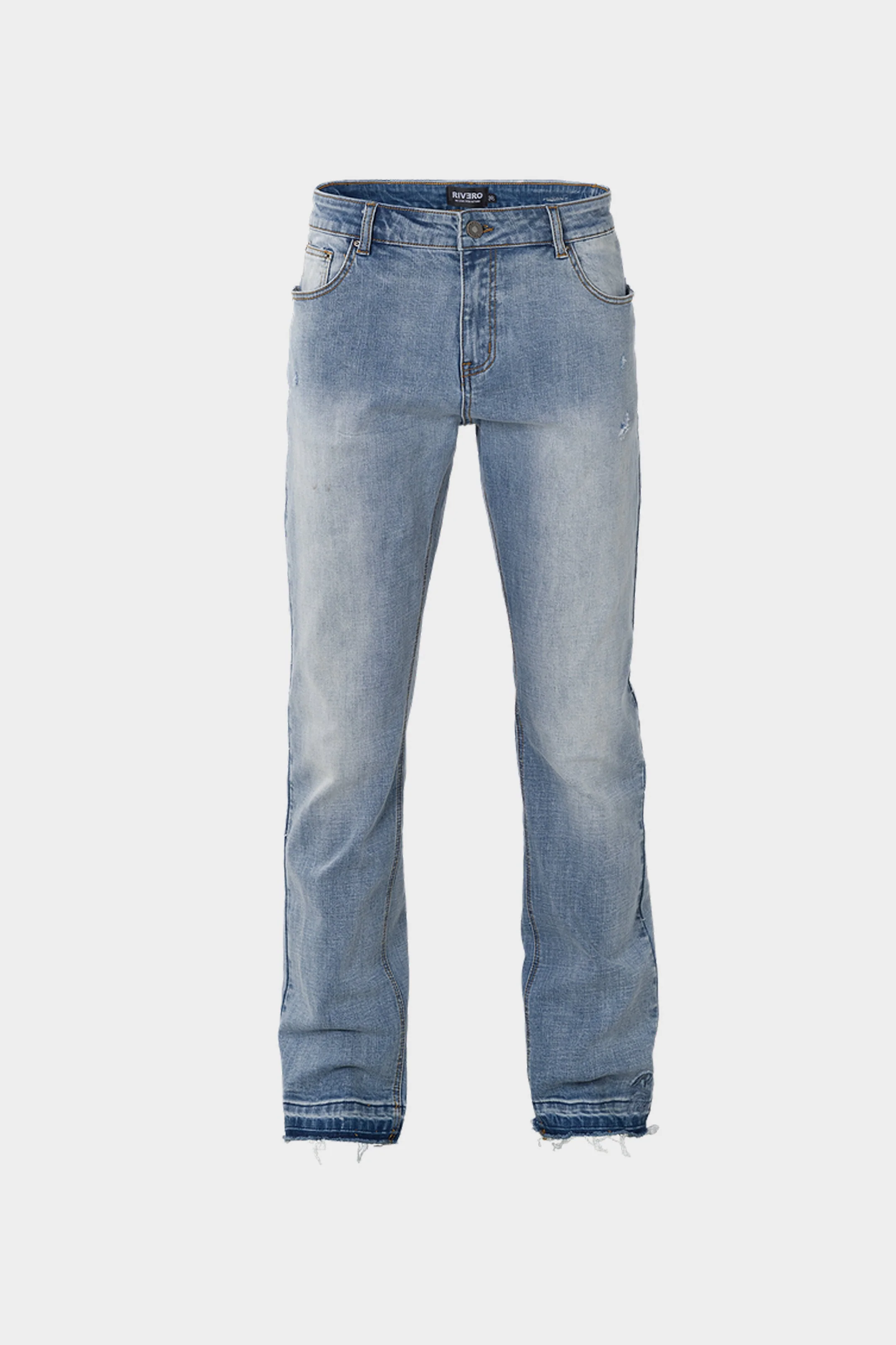 RIVERO - REGULAR EMBOSSED WASHED DENIM JEANS - Image 3