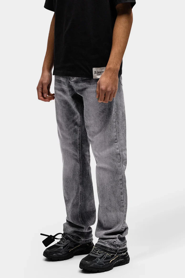RIVERO - REGULAR GRANITE EMBOSSED DENIM JEANS - Image 2