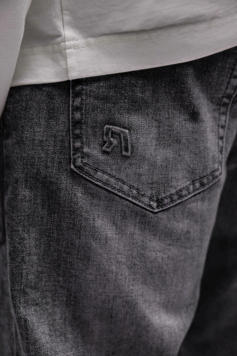 RIVERO - REGULAR GRANITE EMBOSSED DENIM JEANS - Image 4