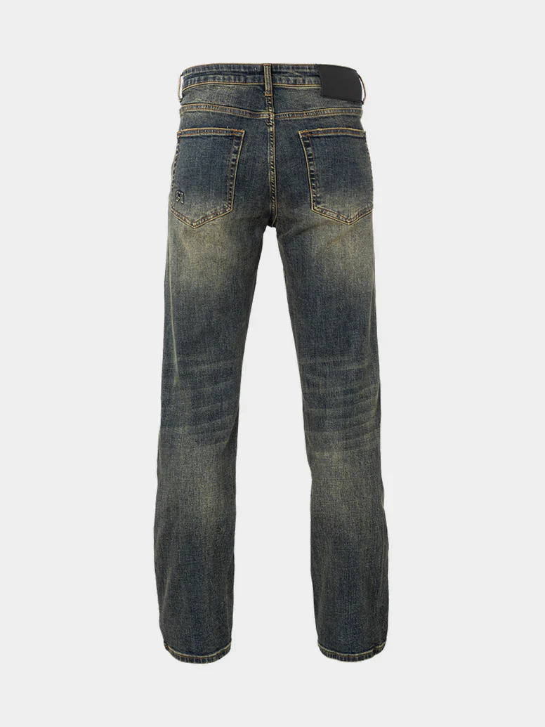 RIVERO - REGULAR PLAIN EMBOSSED WASHED DENIM JEANS - Image 7