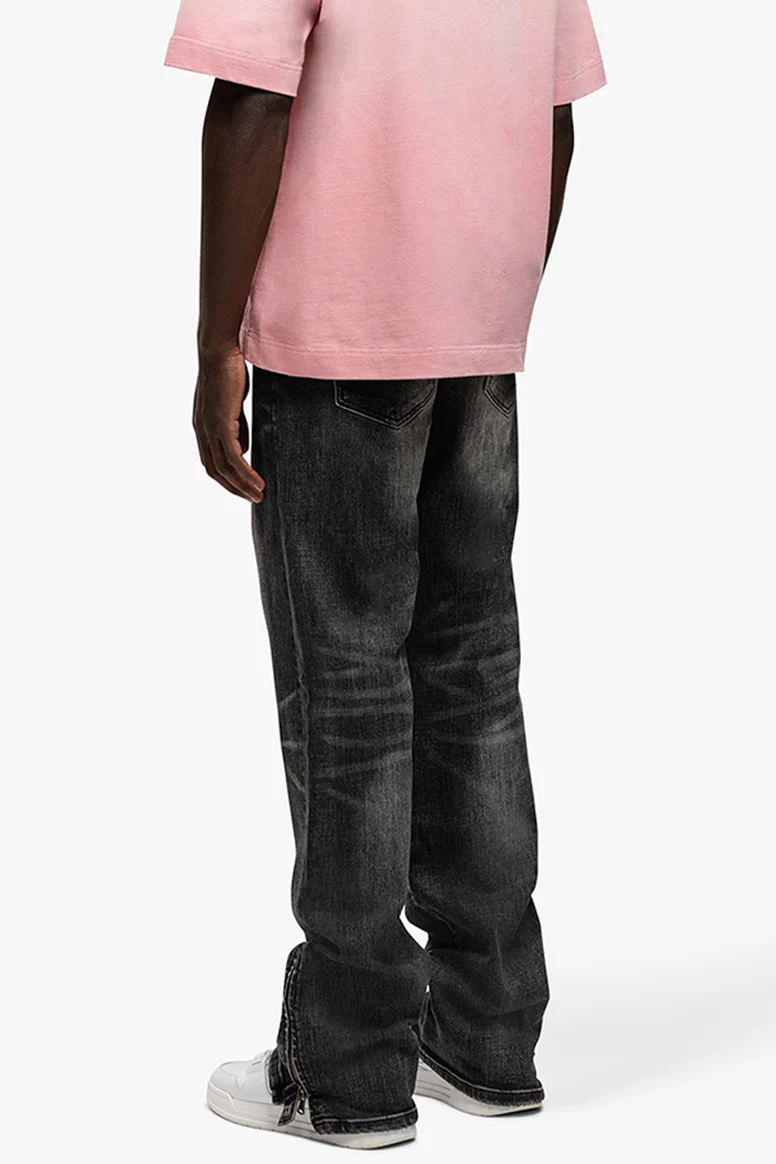 RIVERO - RELAXED BUTTONED ZIP DENIM WASHED BLACK - Image 5