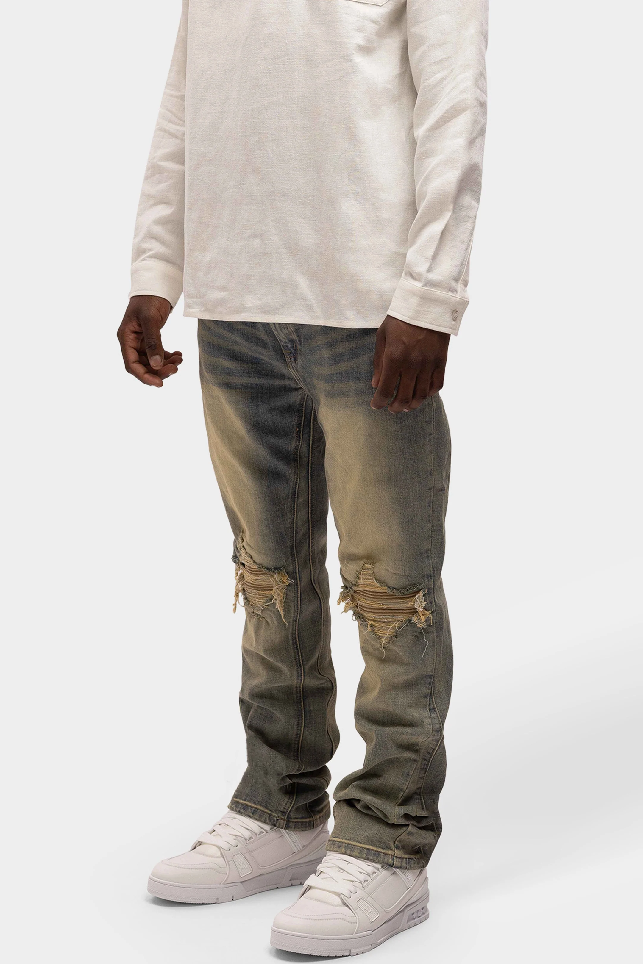 RIVERO - REGULAR REPAIRED DENIM JEANS - Image 4