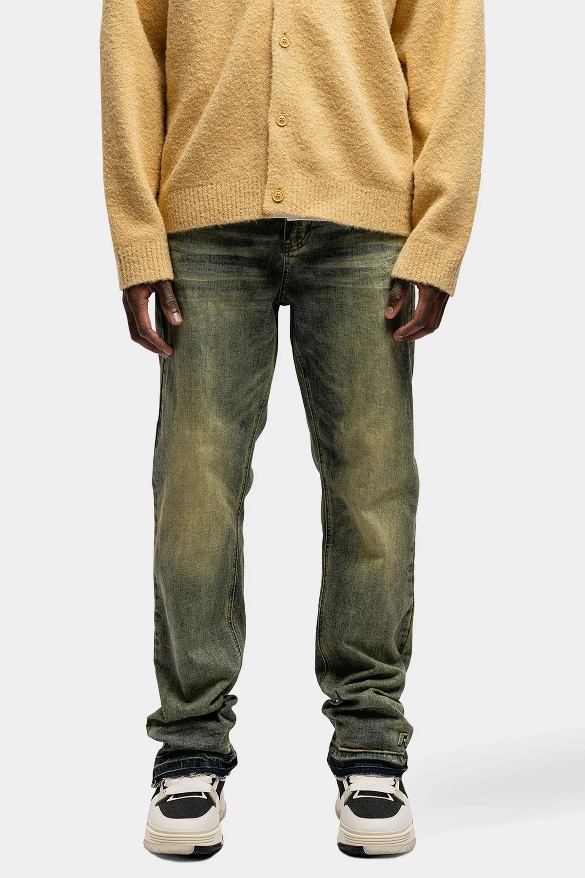 RIVERO - REGULAR VERIDIAN EMBOSSED DENIM JEANS