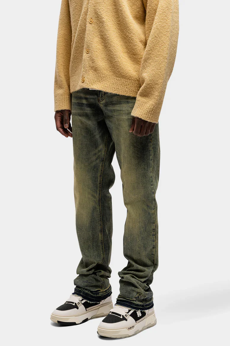 RIVERO - REGULAR VERIDIAN EMBOSSED DENIM JEANS - Image 2