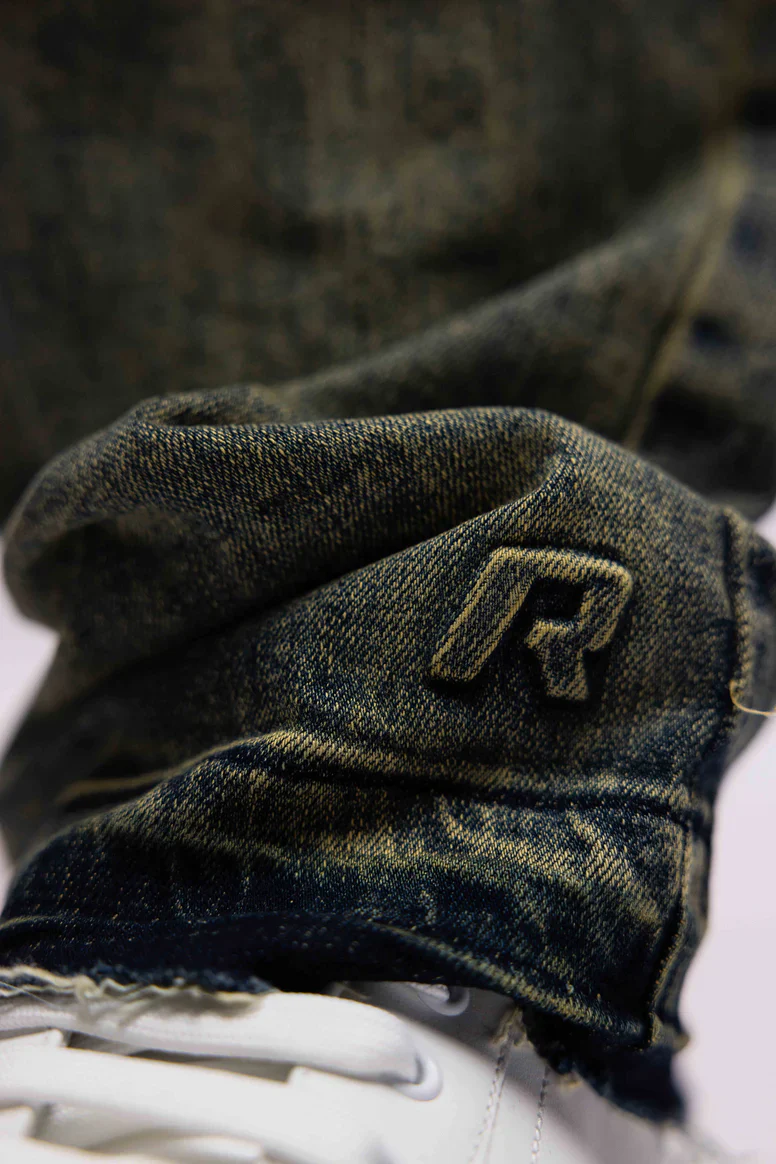 RIVERO - REGULAR VERIDIAN EMBOSSED DENIM JEANS - Image 3