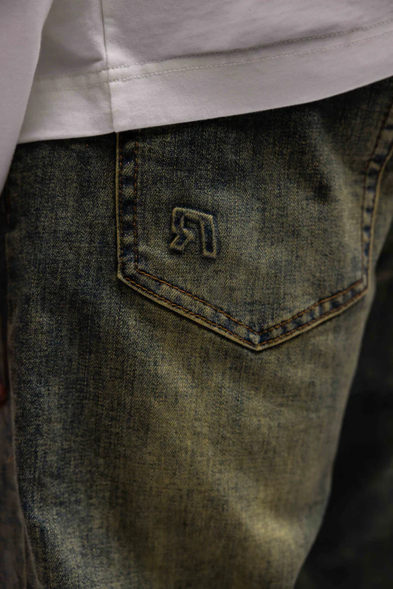 RIVERO - REGULAR VERIDIAN EMBOSSED DENIM JEANS - Image 6