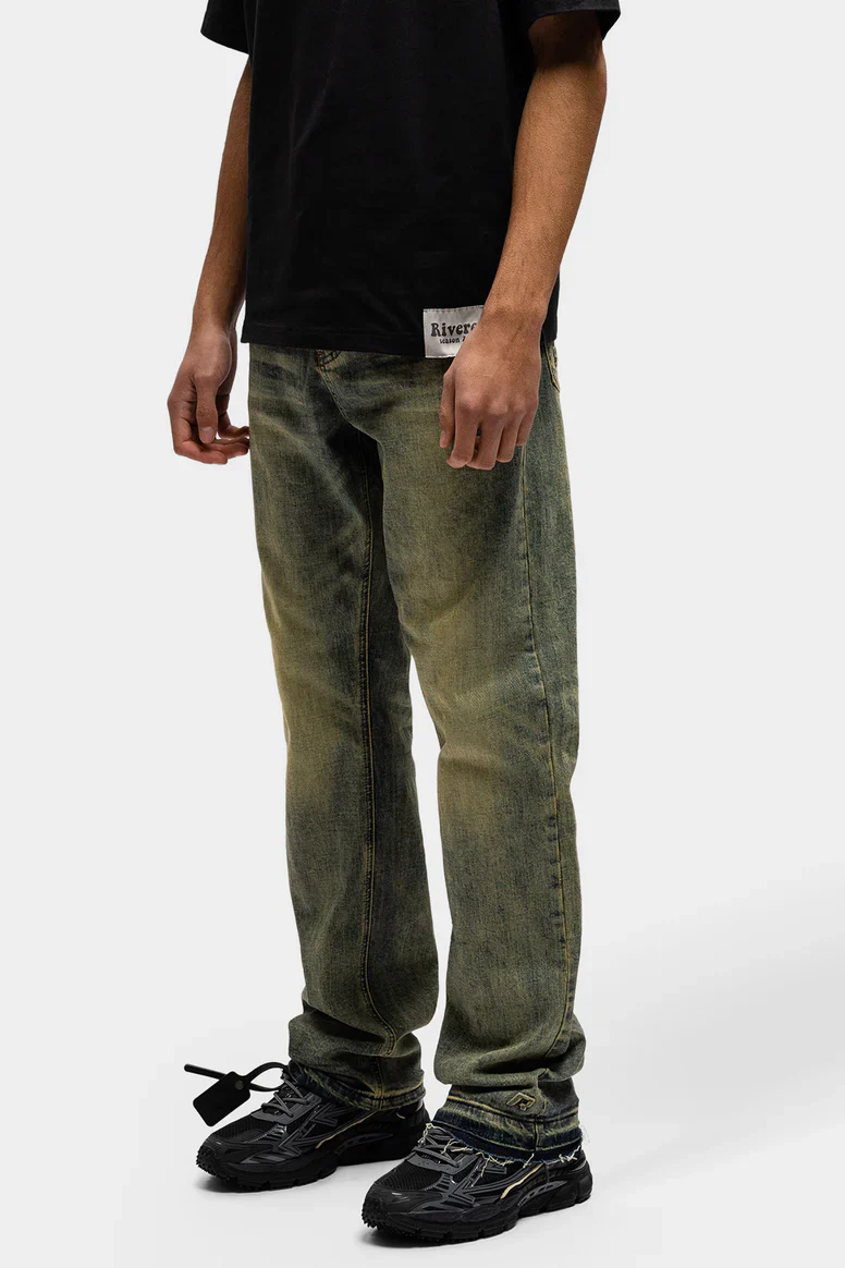 RIVERO - REGULAR VERIDIAN EMBOSSED DENIM JEANS - Image 8