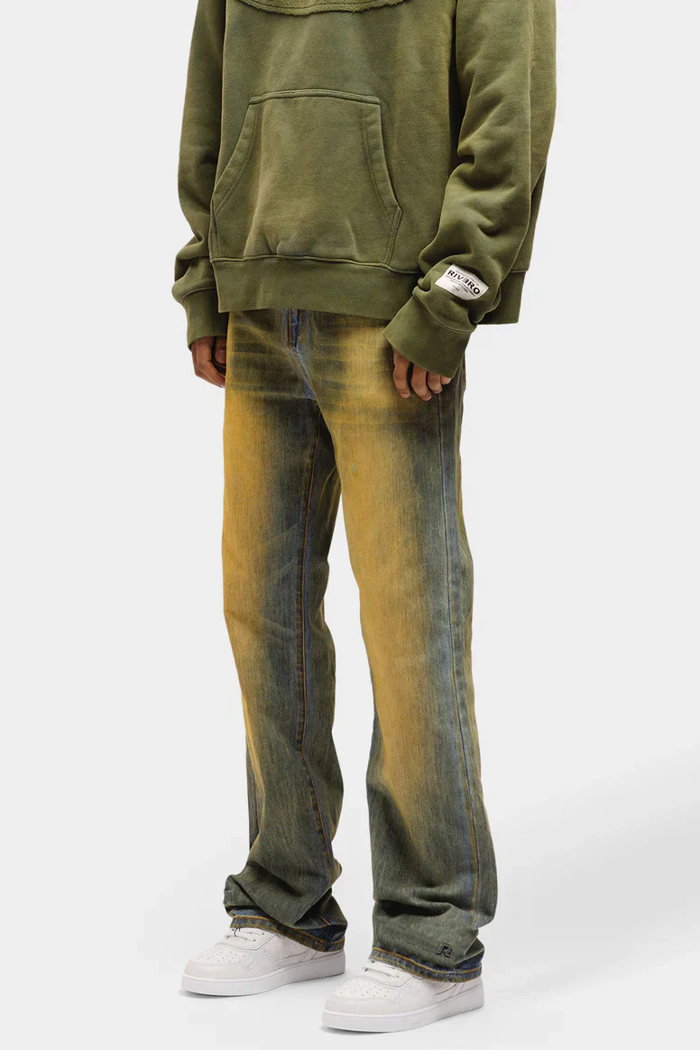 RIVERO - RELAXED EMBOSSED HEAVY WASHED DENIM JEANS - Image 2