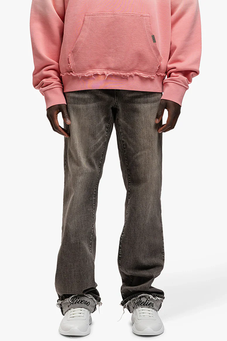 RIVERO - RELAXED FADED FOLD DENIM JEANS - Image 6