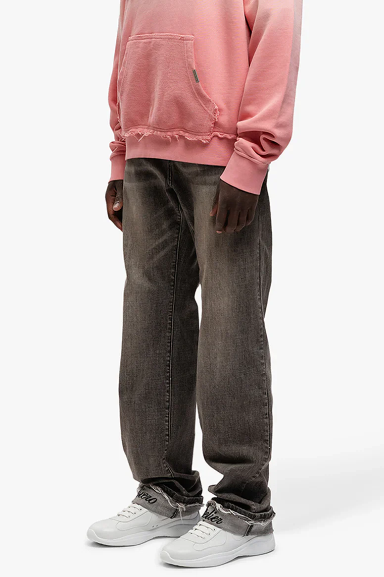 RIVERO - RELAXED FADED FOLD DENIM JEANS - Image 7
